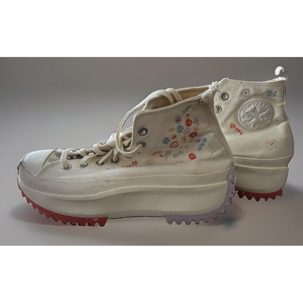 Converse Run Star Hike Hi Platform Embroidered Floral Shoes W11 M9.5